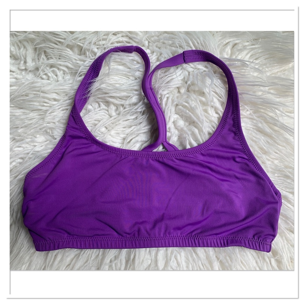 Andie The Marina Swimsuit Sports Bra Top Purple Size Small